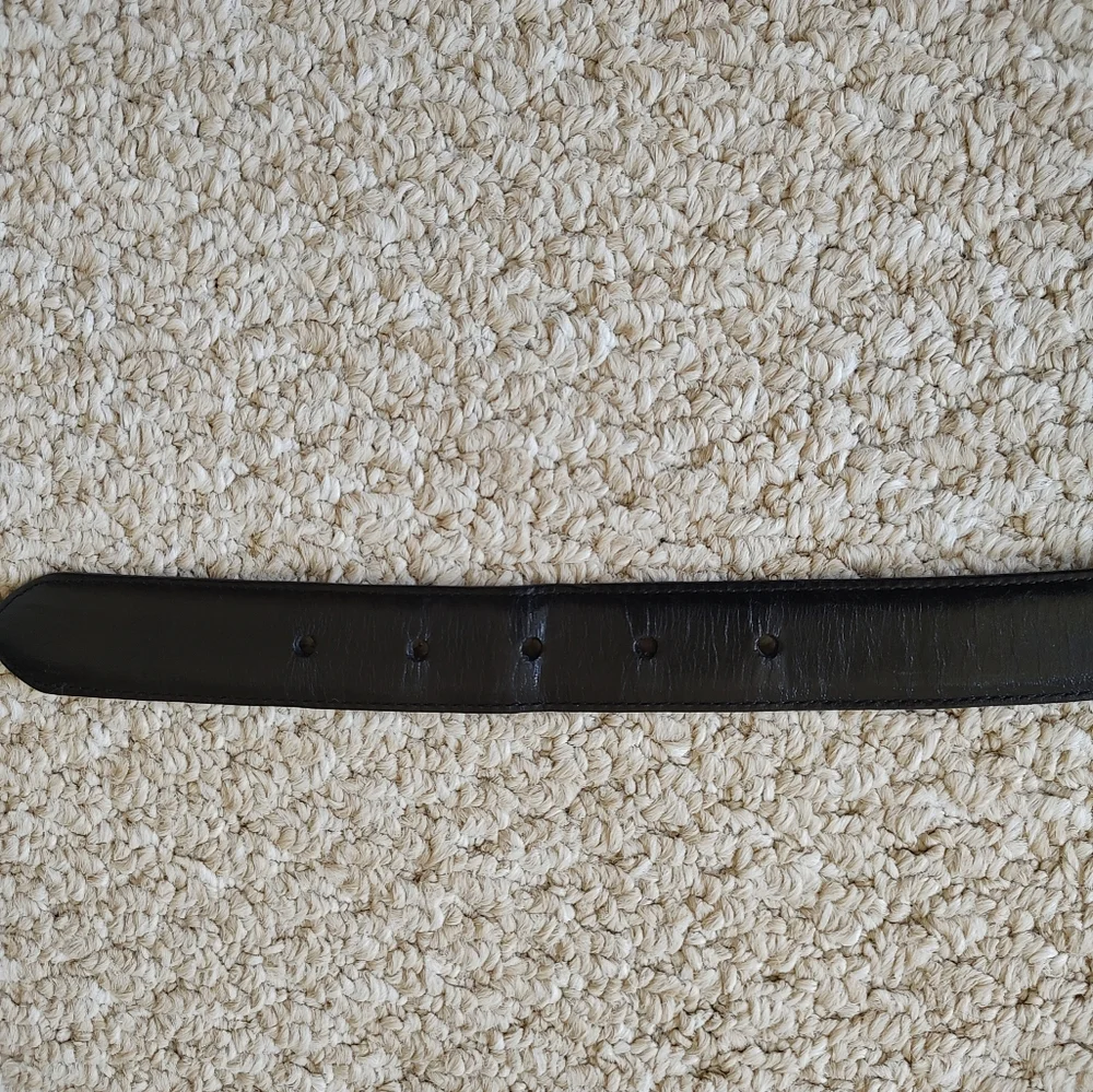 Vintage Coach Men's Leather Belt With Brass Buckle Black Made In USA Size 40